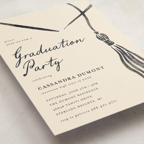 This is a ink graduation invitations with standard by Jamie Alexander called inked printing on signature in grand