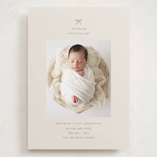 This is a latte babys first christmas with standard by Carolyn Nicks called our precious gift printing on recycled smooth signature in grand