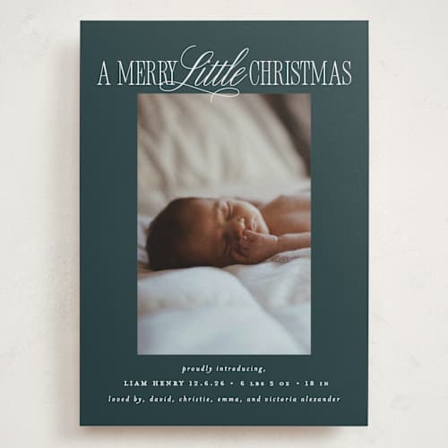 This is a frost babys first christmas with standard by Brooke Chandler called littlest christmas printing on recycled smooth signature in grand