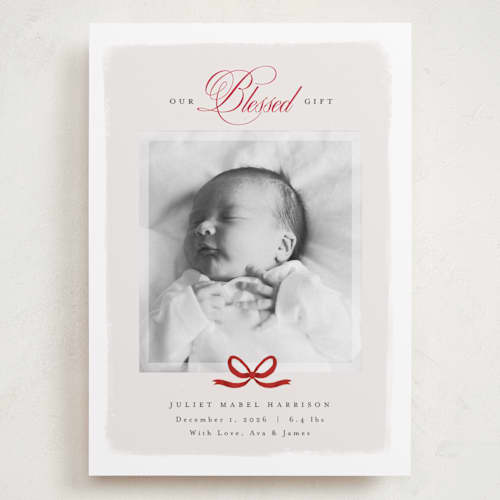 This is a cherry babys first christmas with standard by Nicoletta Savod called our blessed gift printing on recycled smooth signature in grand