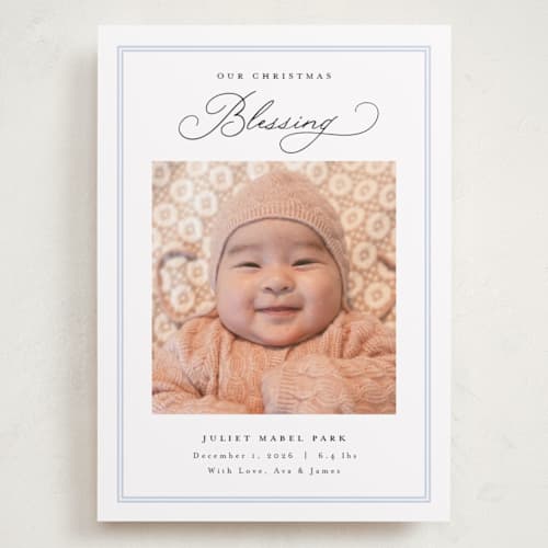 This is a sky babys first christmas with standard by Nicoletta Savod called christmas blessing printing on recycled smooth signature in grand