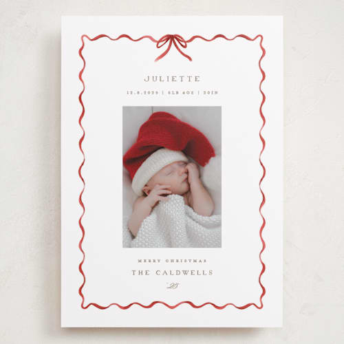 This is a crimson babys first christmas with standard by Grae called lovely holiday printing on recycled smooth signature in grand