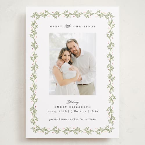 This is a mistletoe babys first christmas with standard by Julie Murray called little christmas printing on recycled smooth signature in grand