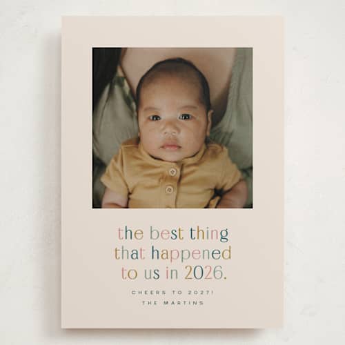 This is a teal babys first christmas with standard by Ellen Schlegelmilch called the best thing printing on recycled smooth signature in grand