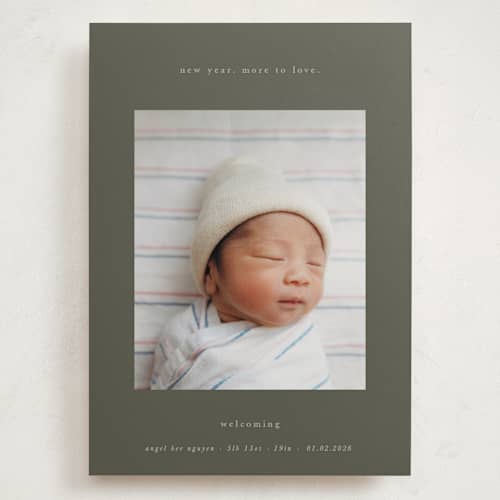 This is a serenity babys first christmas with standard by Blustery August called more to love printing on recycled smooth signature in grand