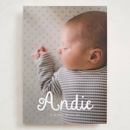 This is a cotton grand birth announcements with standard by Adelyn T. called morning coffee printing on recycled smooth signature in grand
