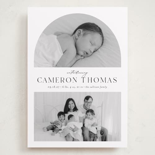 This is a sugar grand birth announcements with standard by Ashley Iwafuchi called simply introducing printing on recycled smooth signature in grand