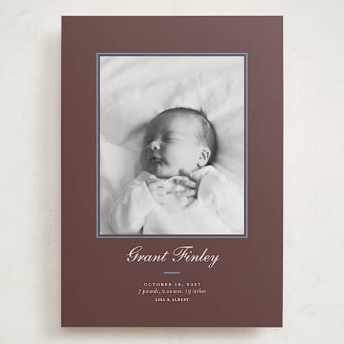 This is a teddy bear grand birth announcements with standard by Alston Foster called peanut printing on recycled smooth signature in grand
