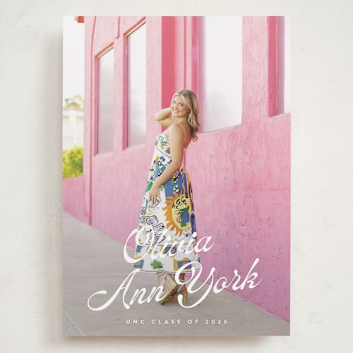This is a diamond graduation announcements with standard by Julie Ley called modern retro printing on recycled smooth signature in grand
