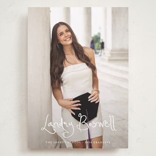 This is a cotton graduation announcements with standard by Sara Hicks Malone called westminster printing on recycled smooth signature in grand