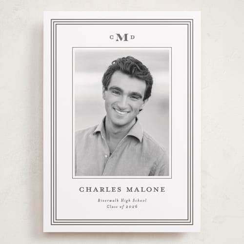 This is a steel graduation announcements with standard by Creo Study called timeless impressions printing on recycled smooth signature in grand