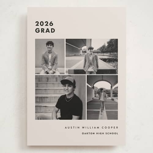 This is a sandstone graduation announcements with standard by Olivia Raufman called fourth quarter printing on recycled smooth signature in grand