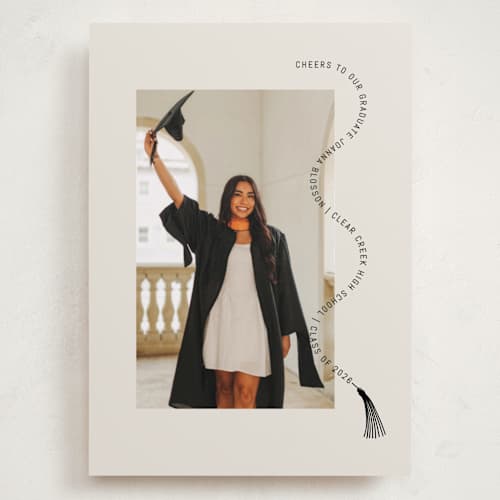 This is a nero graduation announcements with standard by Pati Cascino called celebra printing on recycled smooth signature in grand
