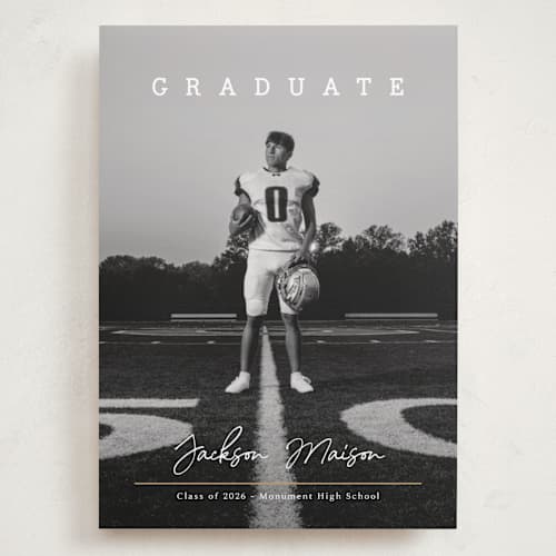 This is a snow graduation announcements with standard by Kaydi Bishop called balance printing on recycled smooth signature in grand