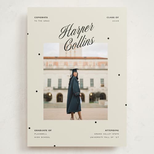 This is a butter graduation announcements with standard by Pixel and Hank called the modern printing on recycled smooth signature in grand