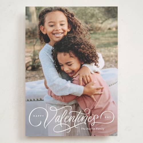 This is a cloud valentines day with standard by Kristen Smith called festive script printing on recycled smooth signature in grand