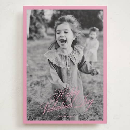 This is a bubblegum valentines day with standard by Kelly Watkins called minimal frame printing on recycled smooth signature in grand