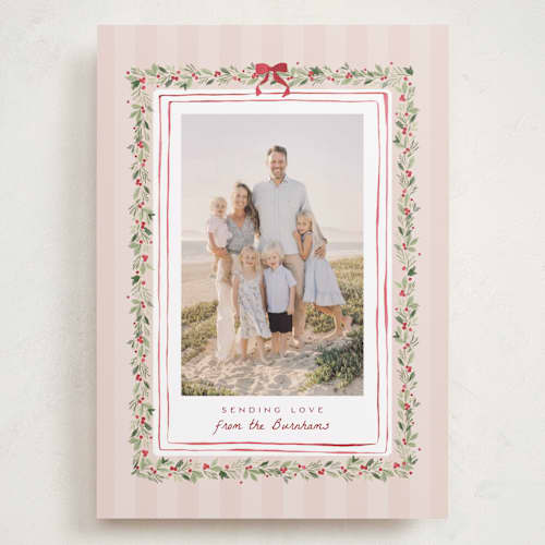 This is a beach rose valentines day with standard by Everett Paper Goods called coastal garland printing on recycled smooth signature in grand