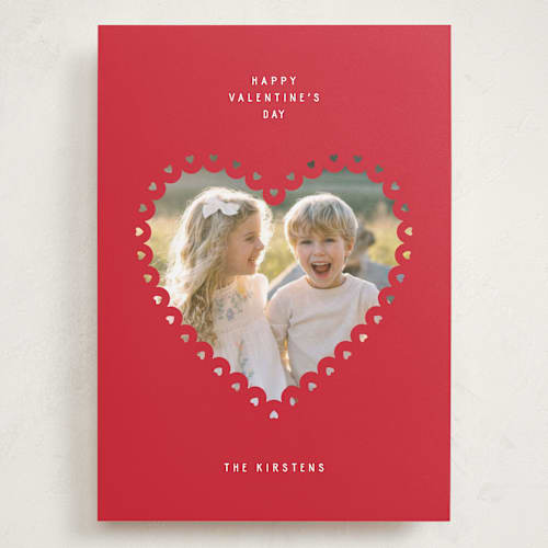 This is a red velvet valentines day with standard by Pati Cascino called pure heart printing on recycled smooth signature in grand