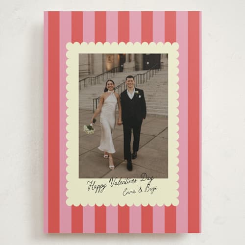 This is a raspberry valentines day with standard by Helena Vitto called nice stripes printing on recycled smooth signature in grand