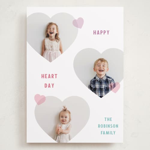 This is a rainbow valentines day with standard by Kelly Watkins called triple hearts printing on recycled smooth signature in grand