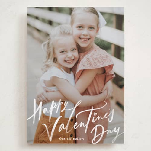 This is a powder valentines day with standard by Creo Study called v day script printing on recycled smooth signature in grand