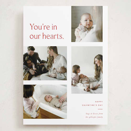 This is a amour valentines day with standard by Blustery August called you're in our hearts printing on recycled smooth signature in grand