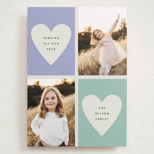 This is a juniper valentines day with standard by Kelly Watkins called double hearts printing on recycled smooth signature in grand