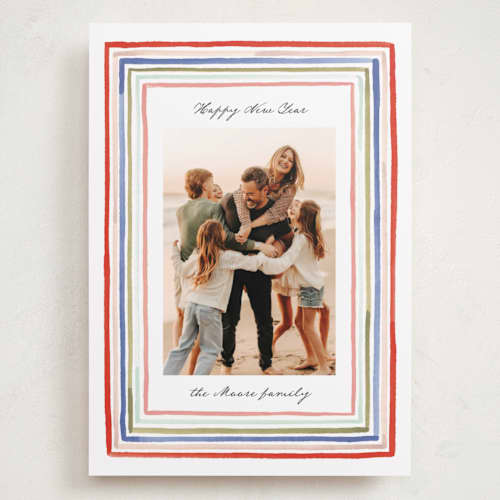 This is a gumdrop holiday photo cards with standard by Alethea and Ruth called painted frame lines printing on recycled smooth signature in grand