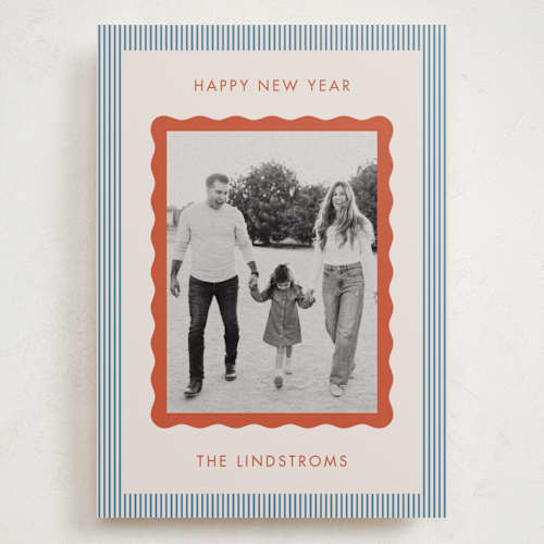 This is a beach holiday photo cards with standard by Kelly Schmidt called wavy edge printing on recycled smooth signature in grand