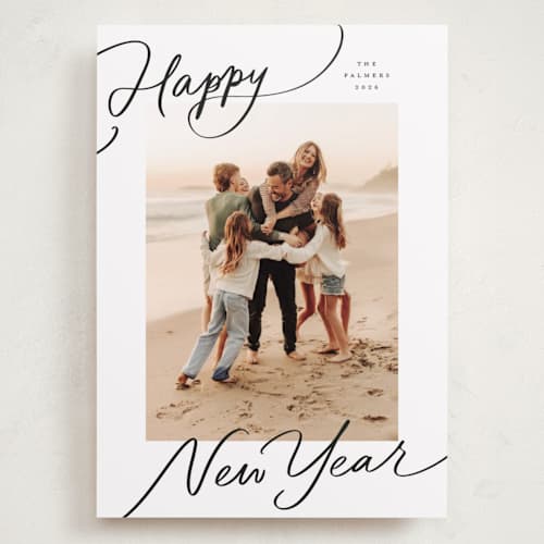 This is a snow holiday photo cards with standard by Everett Paper Goods called evoke printing on recycled smooth signature in grand