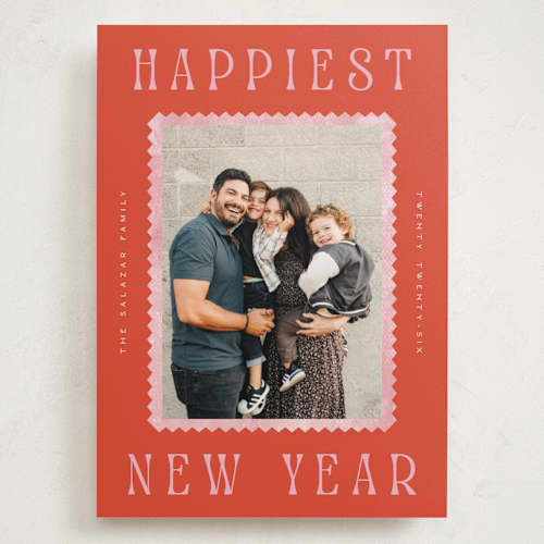 This is a maraschino holiday photo cards with standard by Pixel and Hank called delightful printing on recycled smooth signature in grand