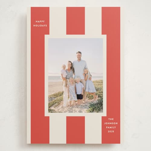 This is a stocking holiday photo cards with standard by Megan Davis called aperitivo printing on recycled smooth signature in grand