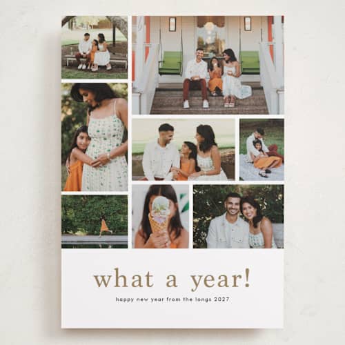 This is a cashew holiday photo cards with standard by Stacey Meacham called at a glance printing on recycled smooth signature in grand