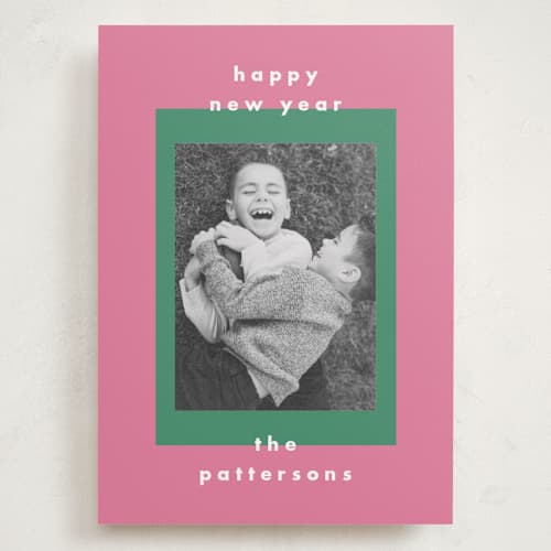 This is a watermelon holiday photo cards with standard by AK Graphics called colorblock printing on recycled smooth signature in grand