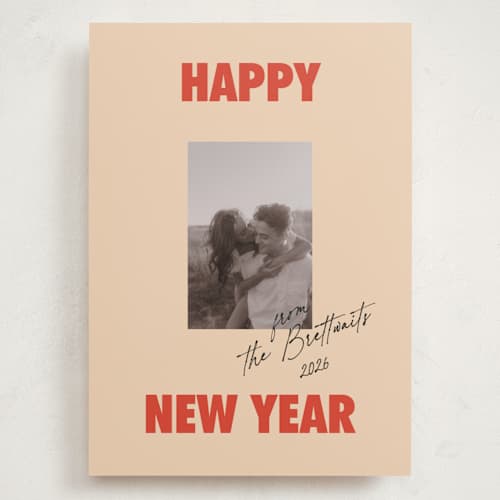 This is a candy apple holiday photo cards with standard by Studio Suku called the jolly type printing on recycled smooth signature in grand