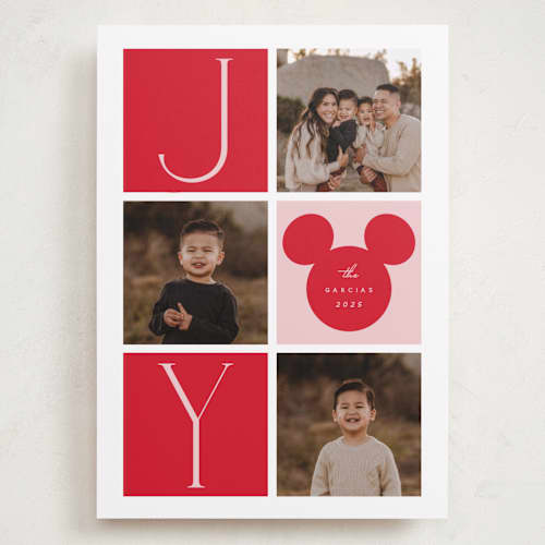 This is a rose holiday photo cards with standard by Hudson meet Rose called disney's joyful mickey printing on recycled smooth signature in grand