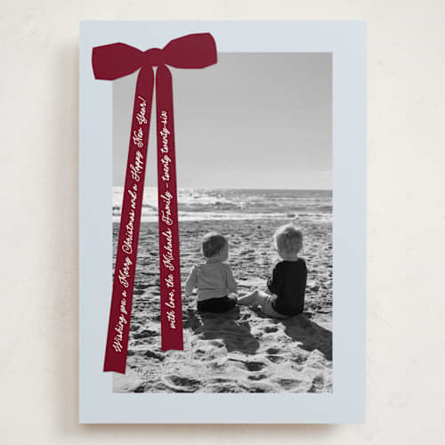 This is a mulled wine holiday photo cards with standard by Pati Cascino called robin printing on recycled smooth signature in grand