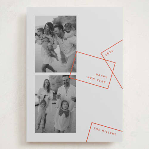 This is a persimmon holiday photo cards with standard by Sumak Studio called boxed printing on recycled smooth signature in grand