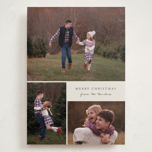 This is a cookie dough holiday photo cards with standard by Brianne Larsen called modern simple printing on recycled smooth signature in grand