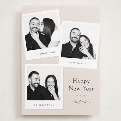 This is a eggnog holiday photo cards with standard by Stephanie Hawkes called merry moments printing on recycled smooth signature in grand