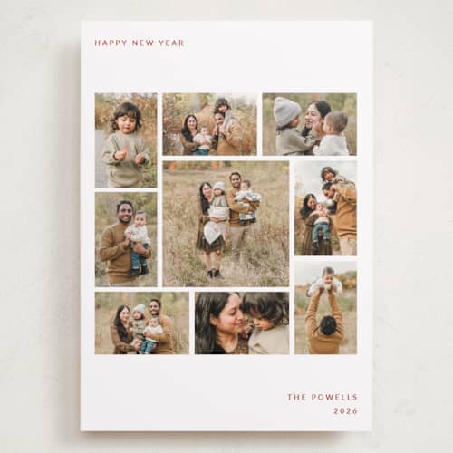 This is a santa holiday photo cards with standard by Sumak Studio called happy nine printing on recycled smooth signature in grand