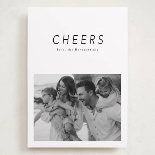 This is a charcoal holiday photo cards with standard by Lucrecia Caporale called aera printing on recycled smooth signature in grand