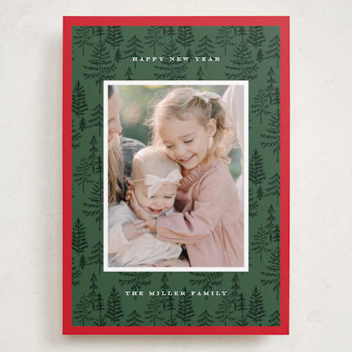 This is a pine holiday photo cards with standard by Amy Kross called durham printing on recycled smooth signature in grand