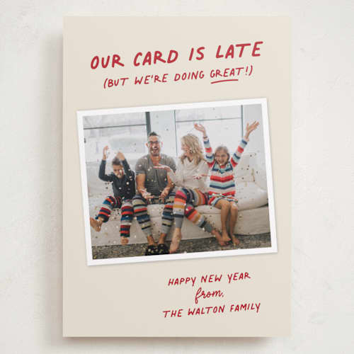This is a berry holiday photo cards with standard by Louise Kay called late but great printing on recycled smooth signature in grand