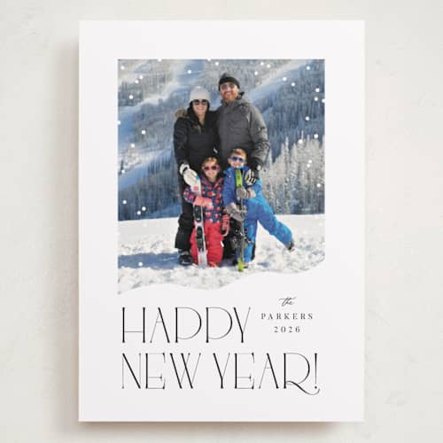This is a ink holiday photo cards with standard by Olivia Raufman called snow what fun printing on recycled smooth signature in grand