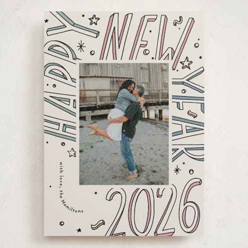 This is a pastel holiday photo cards with standard by letterfix called all fun printing on recycled smooth signature in grand