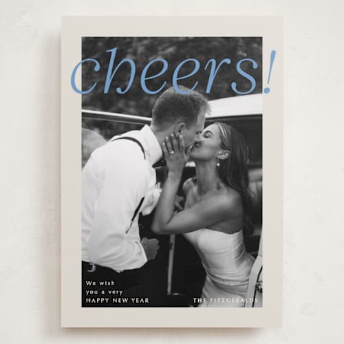 This is a sky holiday photo cards with standard by Jackie Crawford called modern headliner printing on recycled smooth signature in grand