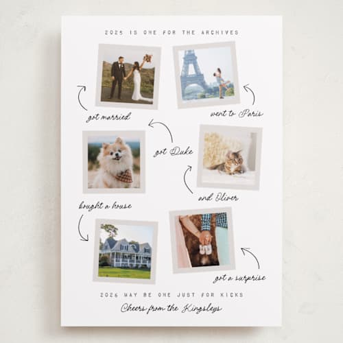 This is a snow holiday photo cards with standard by Heather Schertzer called for the archives printing on recycled smooth signature in grand