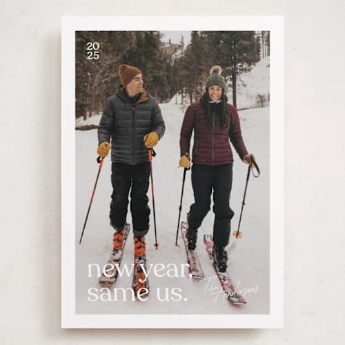 This is a snow holiday photo cards with standard by Olivia Williams called thin border printing on recycled smooth signature in grand
